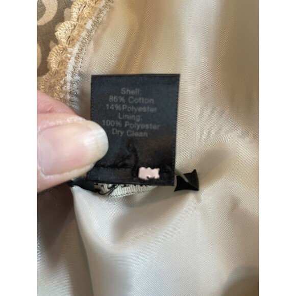 Ann Taylor Cream Lace Overlay Sheath Dress Sleeveless Gray Lining Size 6 Classic - Picture 7 of 7